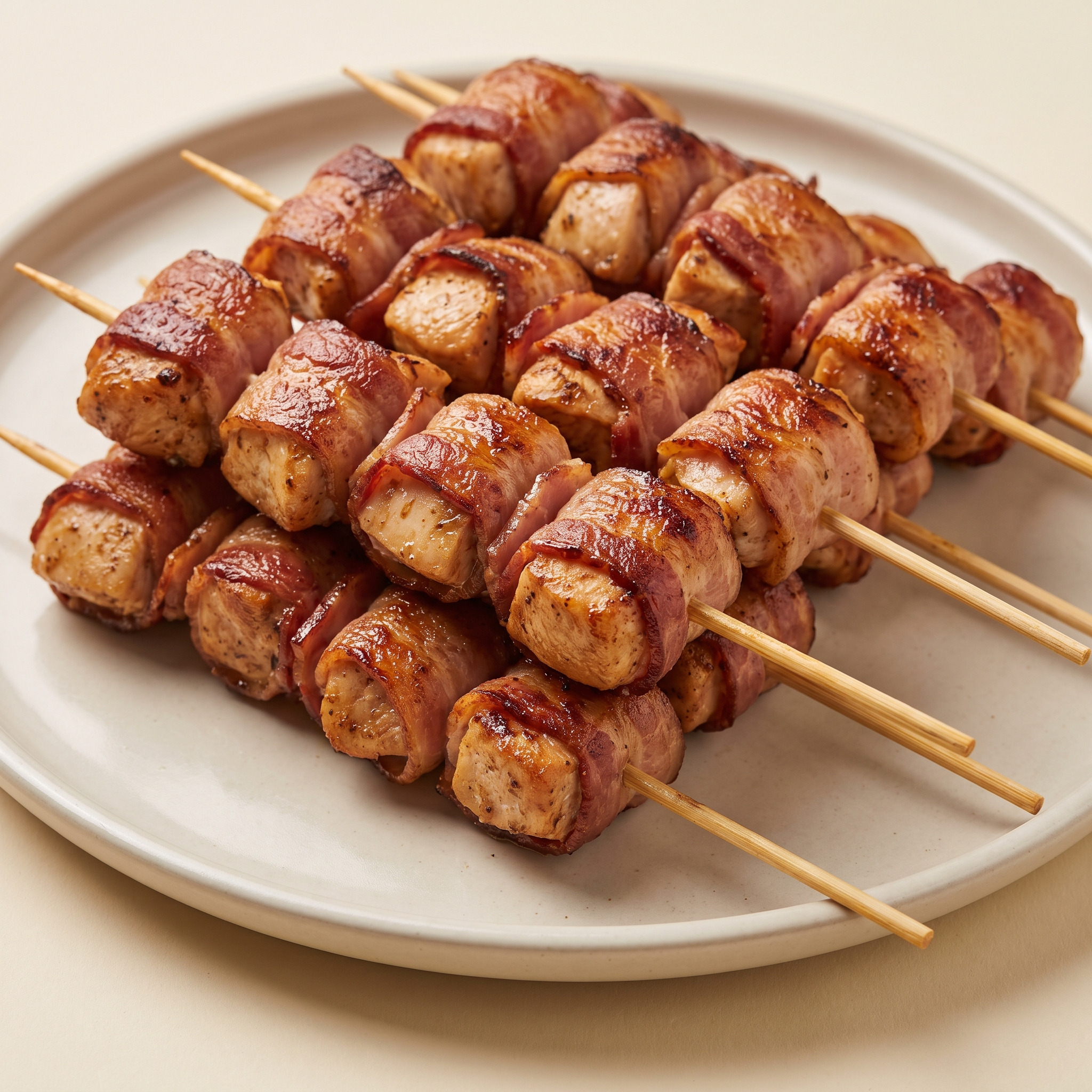 Chuzos de pollo con tocineta