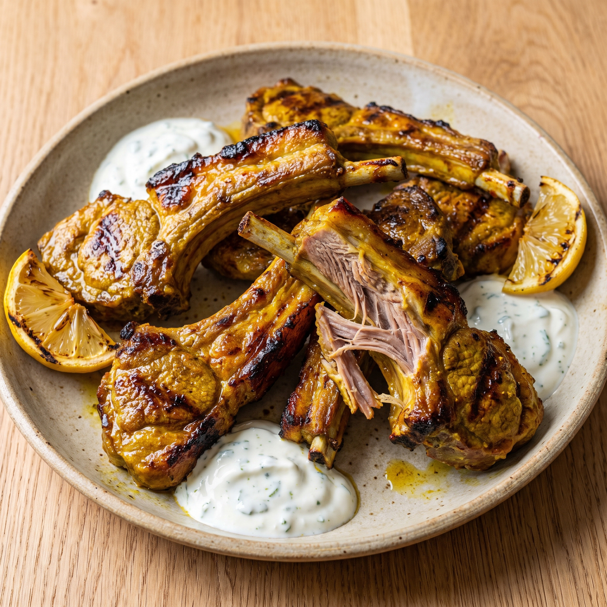 Curried Lamb Ribbetjies vom Braai