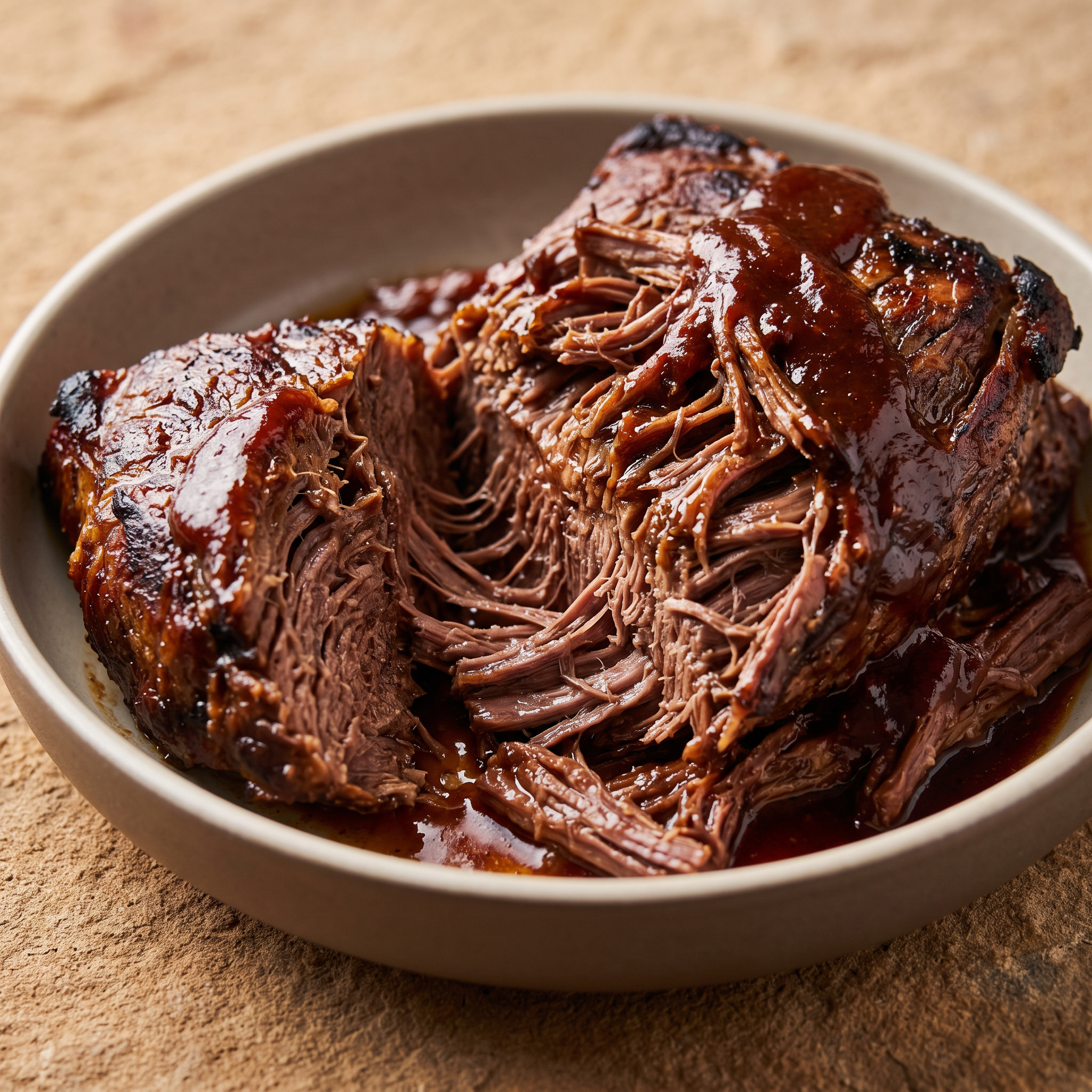 Effiloché de bœuf au barbecue