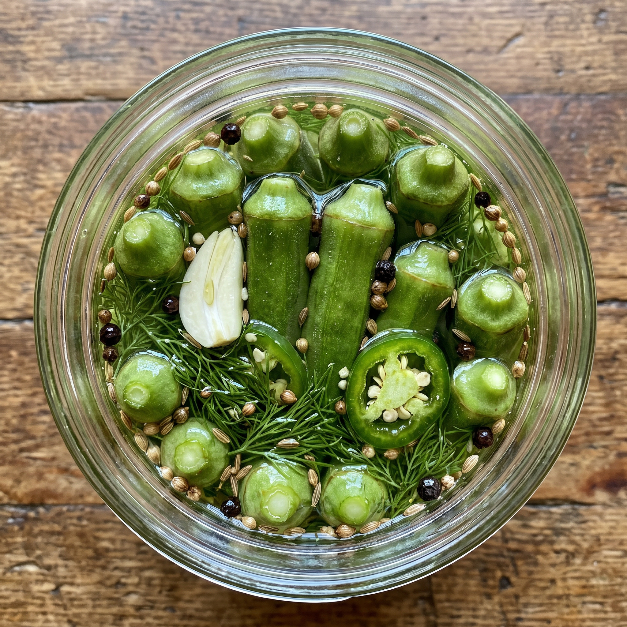 Pickled Okra für die BBQ-Tafel