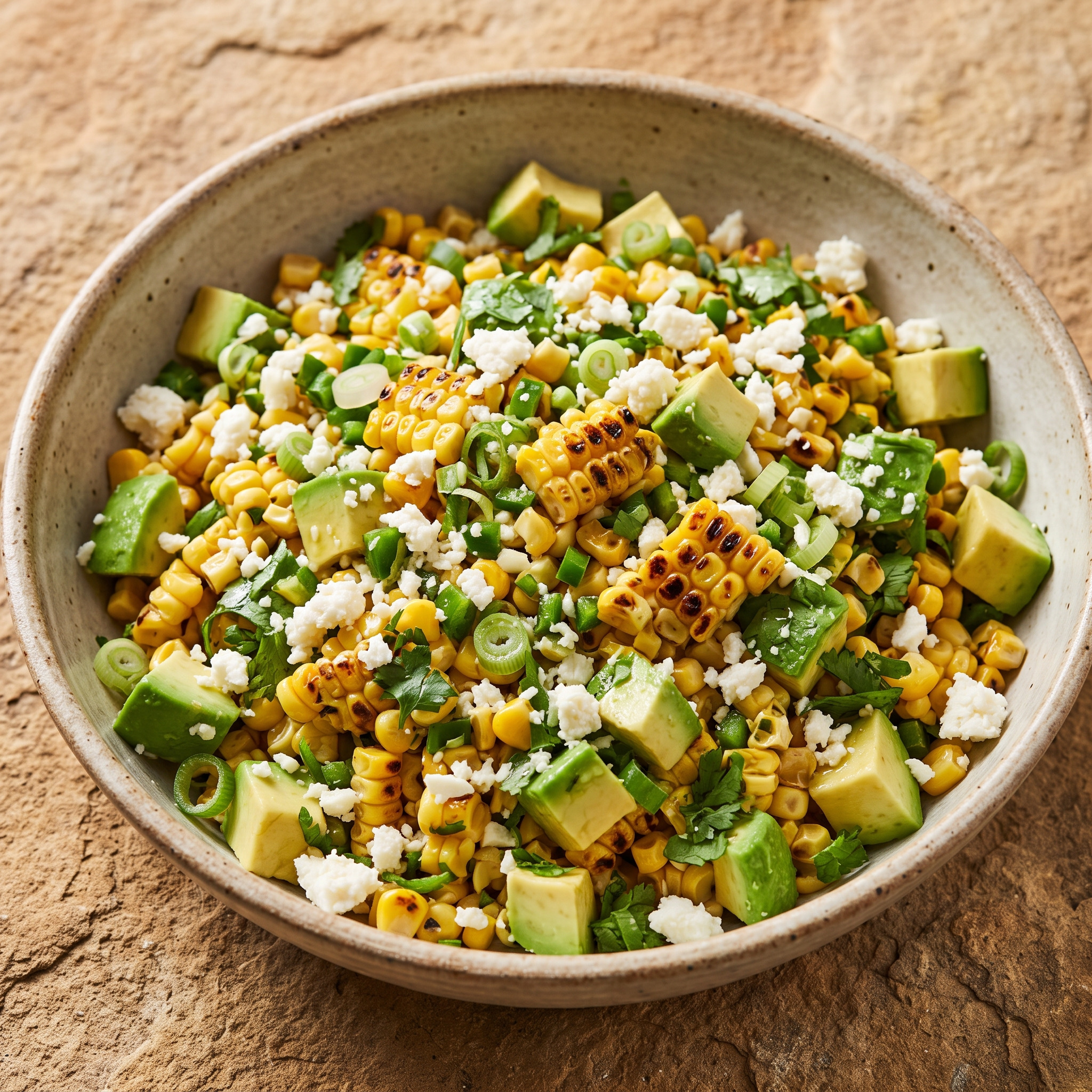 Ensalada de elote asado mit Avocado