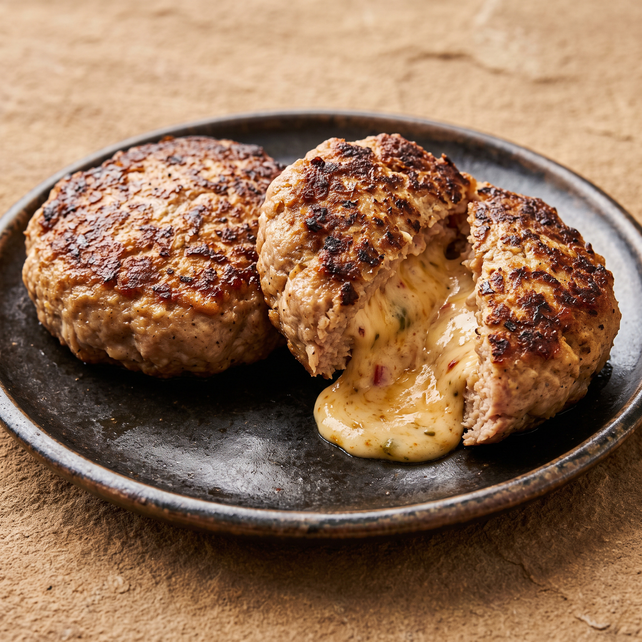 Gefüllte Turkey-Patties mit Pepper Jack vom Grill