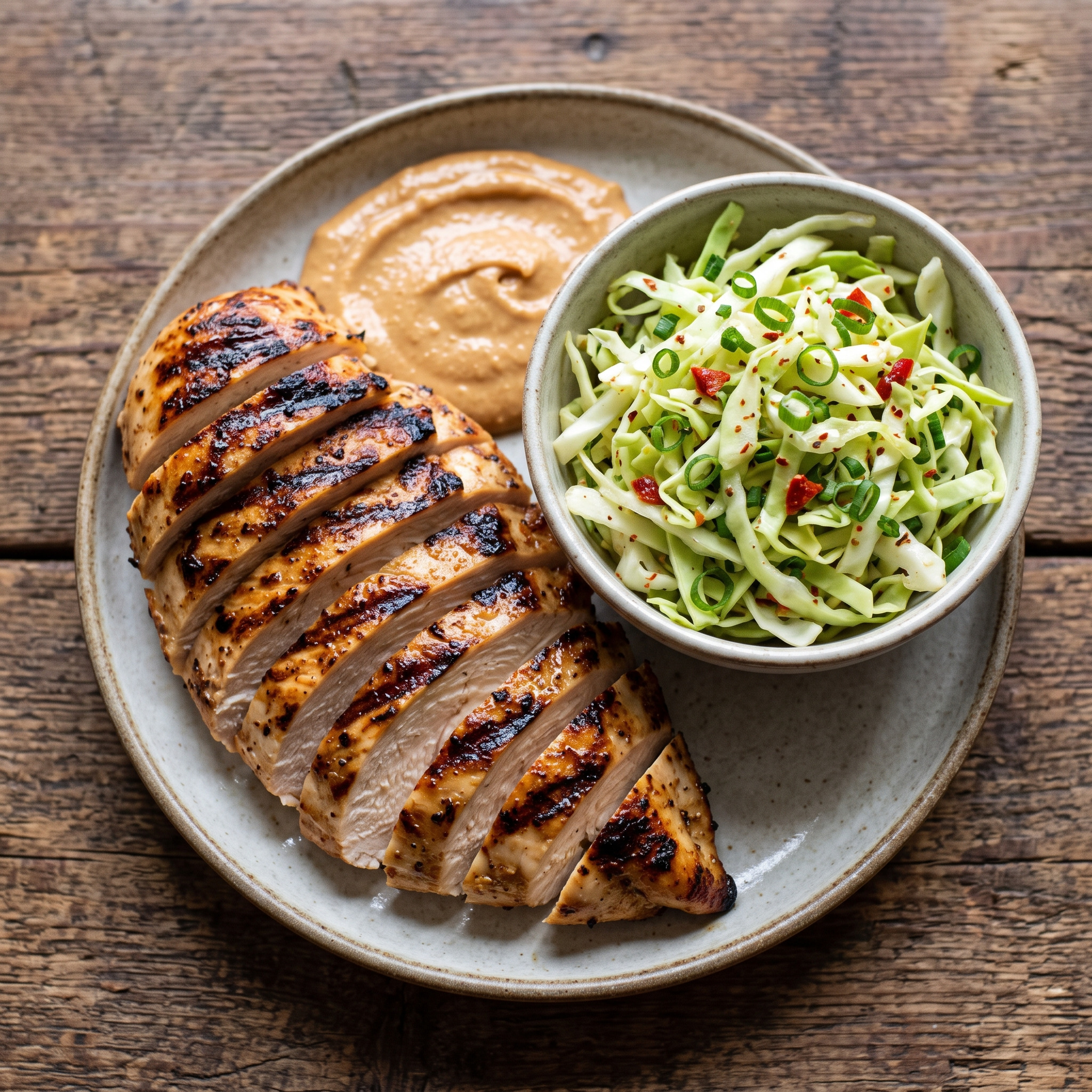 Gegrillte Hähnchenbrust mit Erdnusscreme