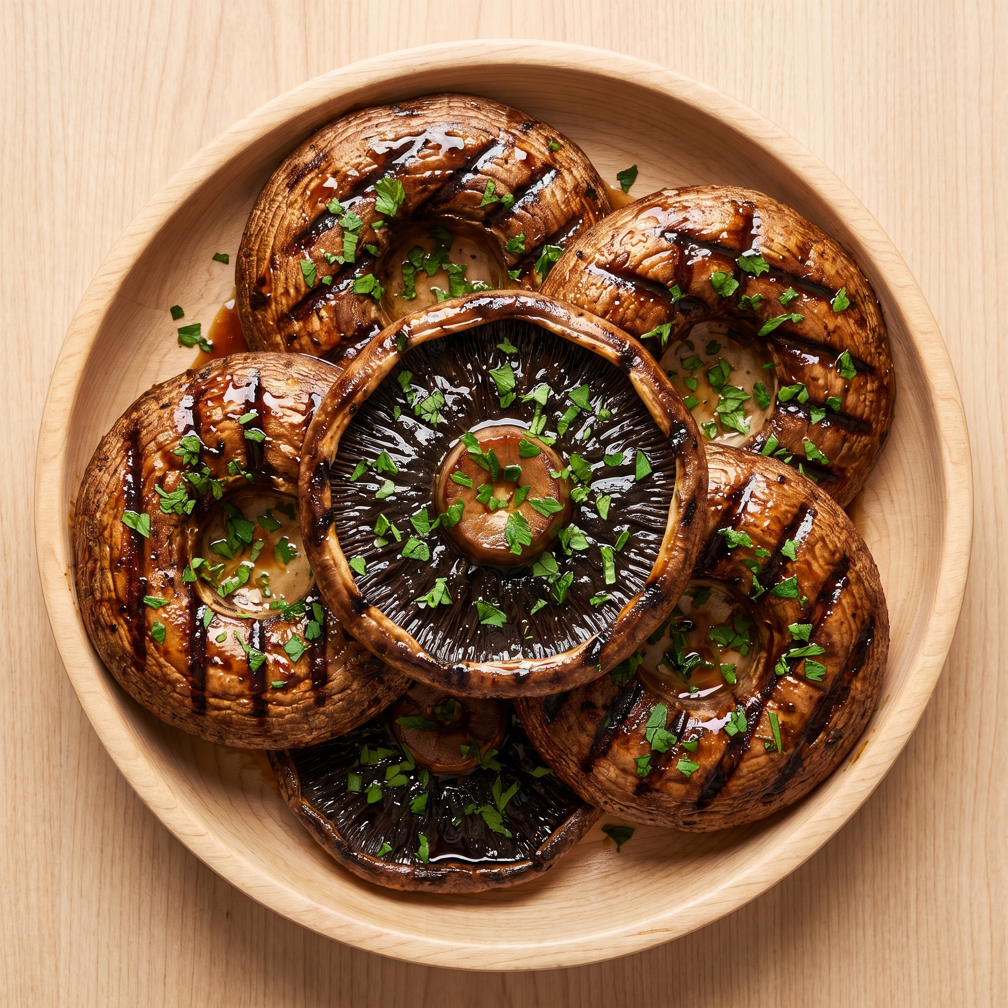 Portobello-Pilze mit Balsamico-Soja-Marinade