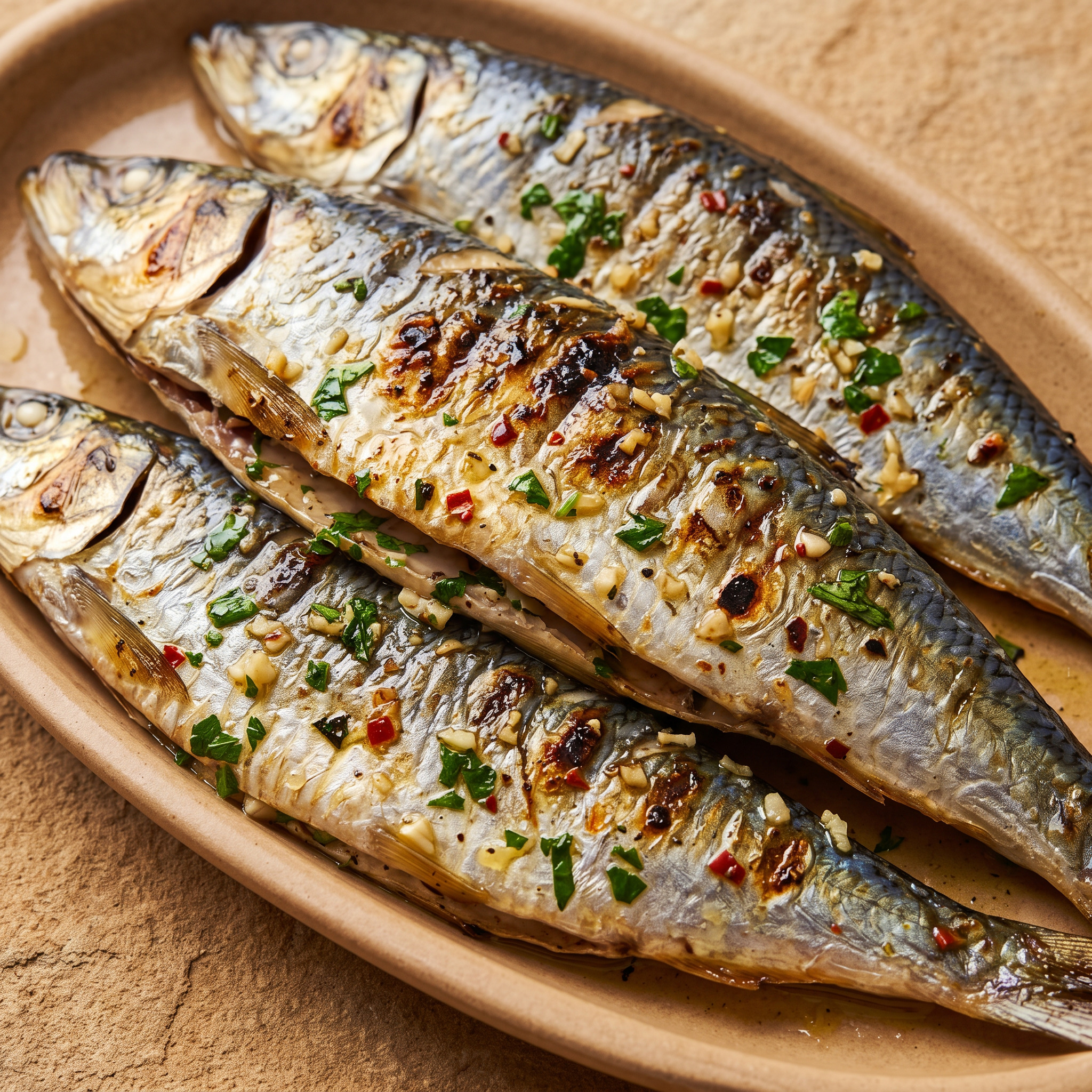 Frischer Fisch, direkt über der Glut