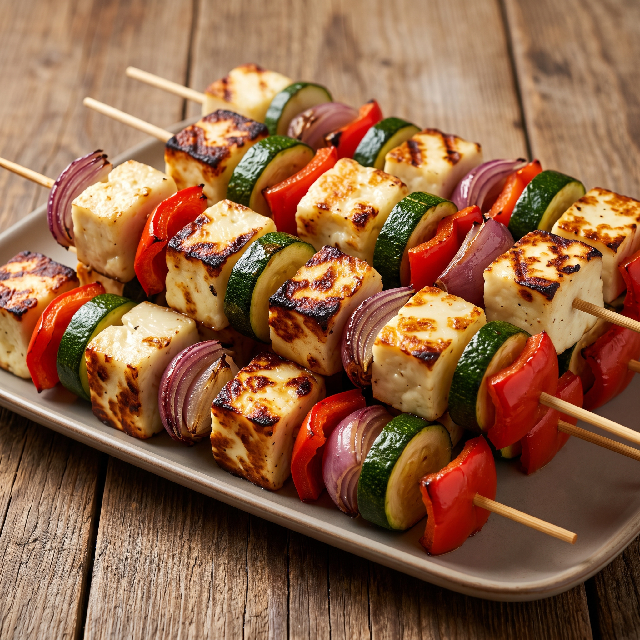 Halloumi-Gemüsespieße vom Grill