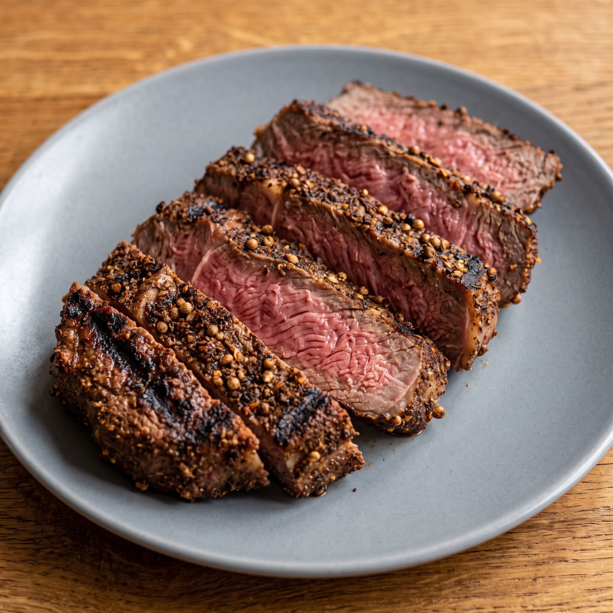 Kaffee-Koriander-Stripsteak vom Grill