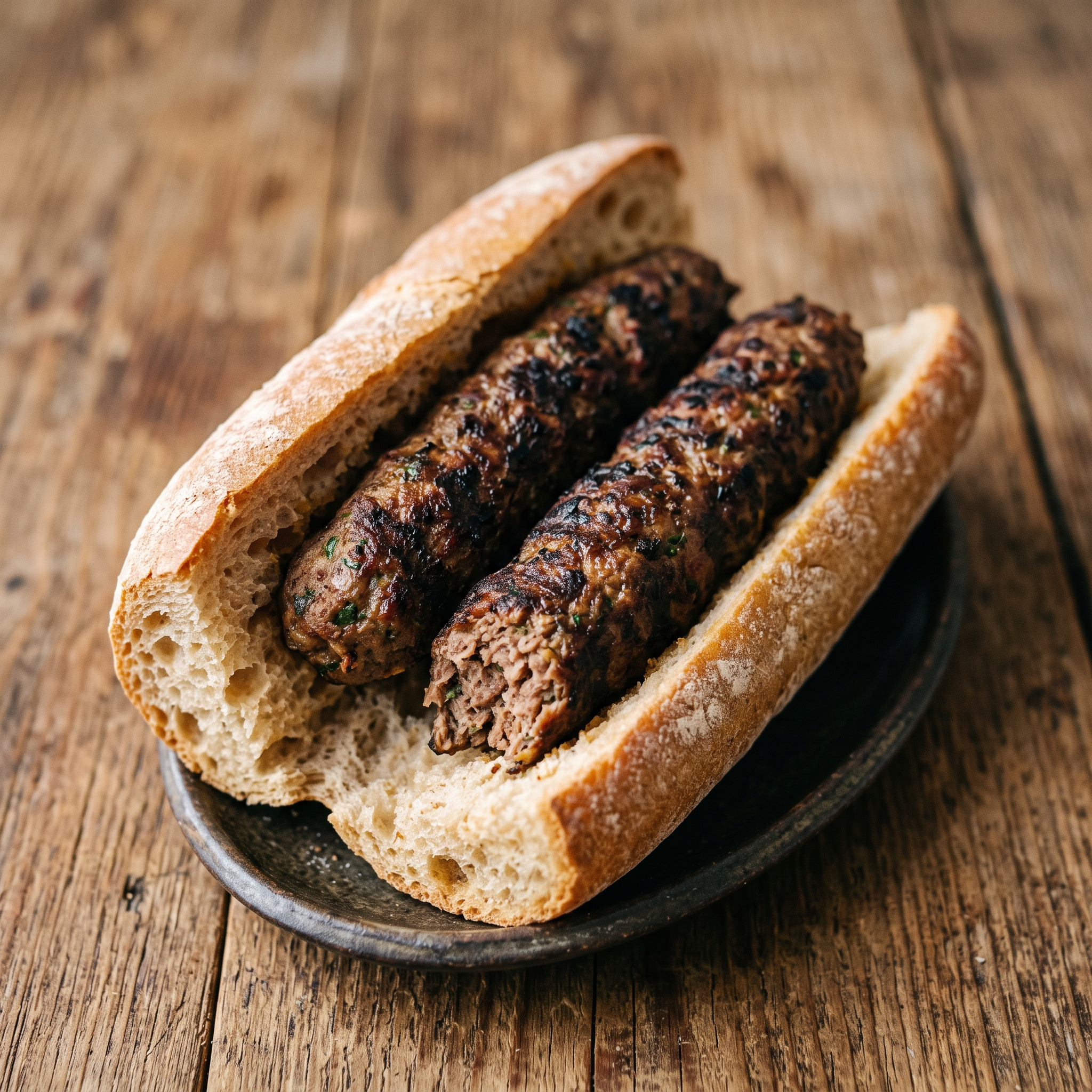 Kefta vom Grill im warmen Batbout