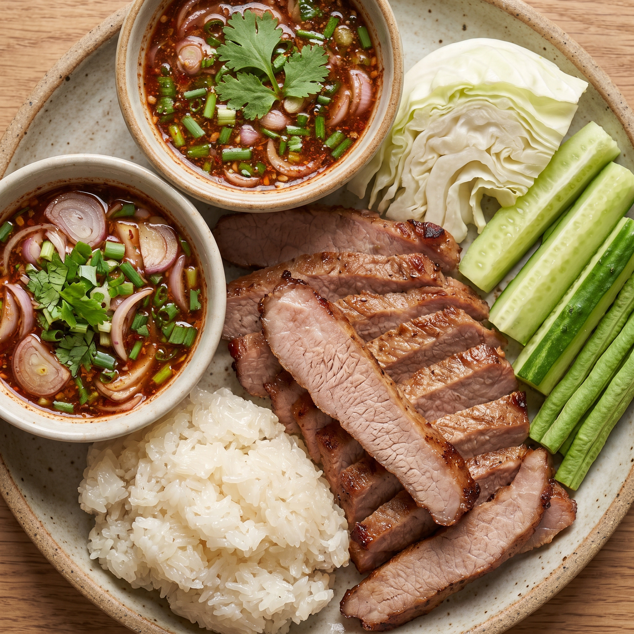 Kor Moo Yang mit Nam Jim Jaew
