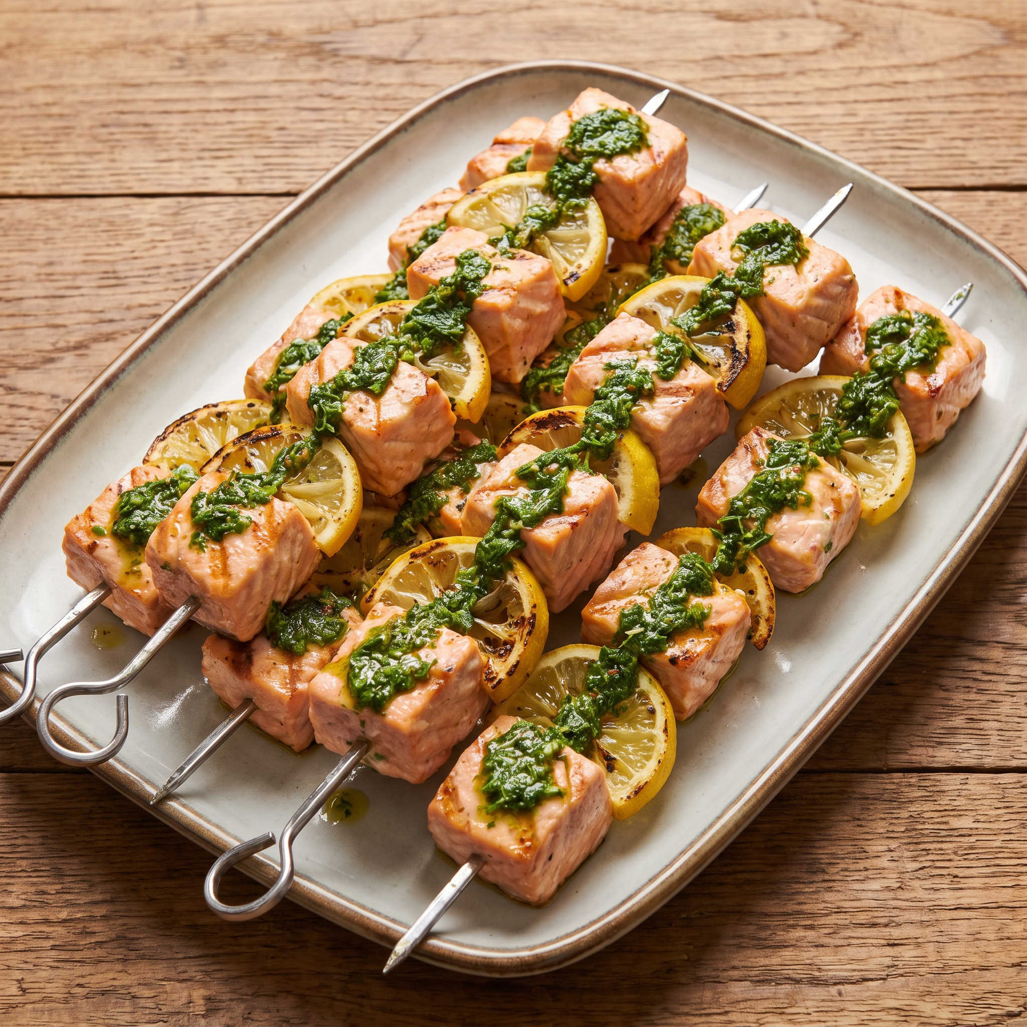 Lachs-Zitronen-Spieße vom Grill