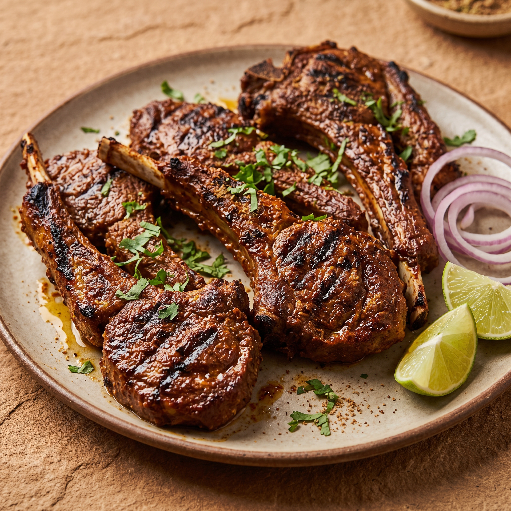 Lamm-Burra-Kebab vom Holzkohlegrill