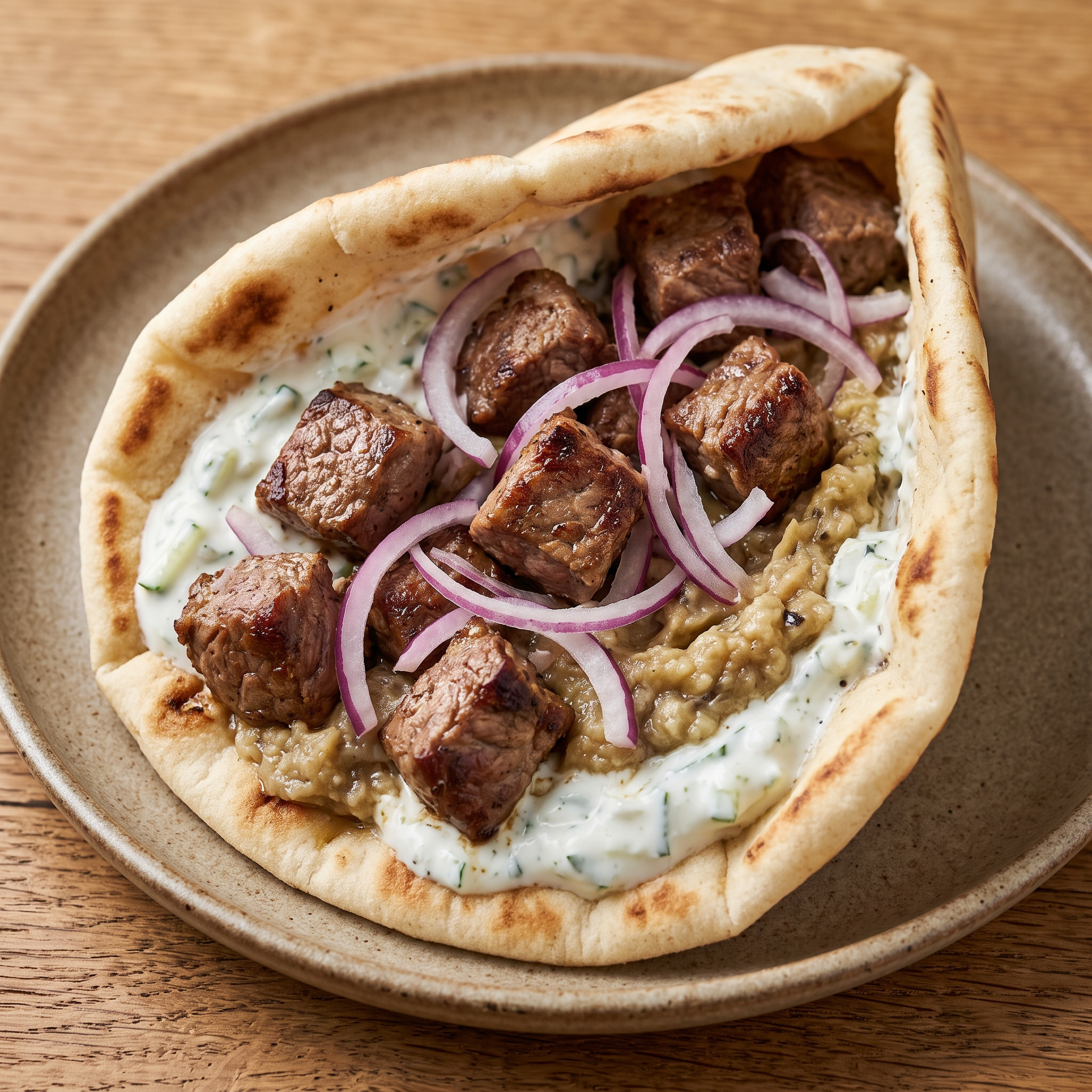 Lamm-Souvlaki-Pita vom Grill