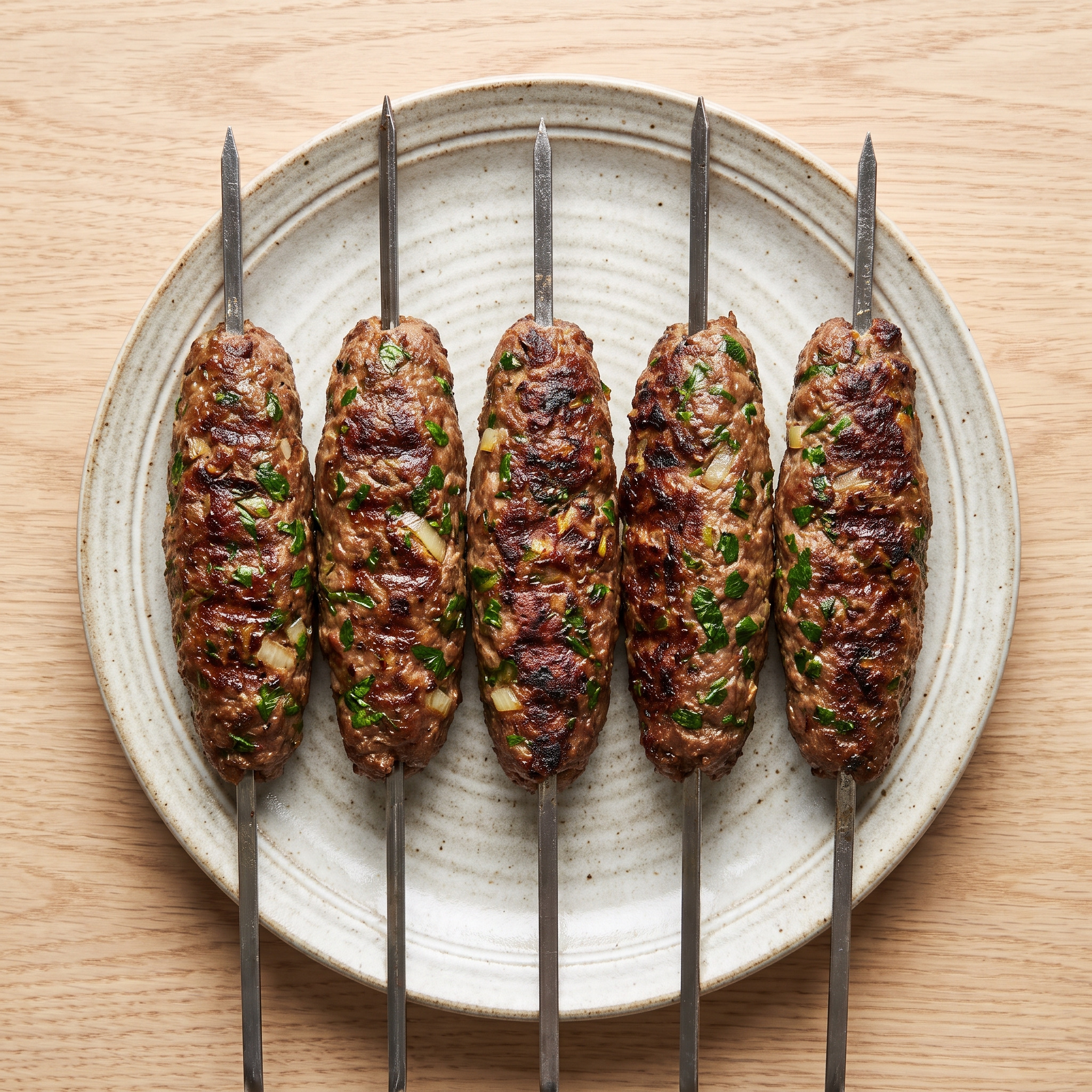 Libanesische Kafta-Spieße vom Holzkohlegrill
