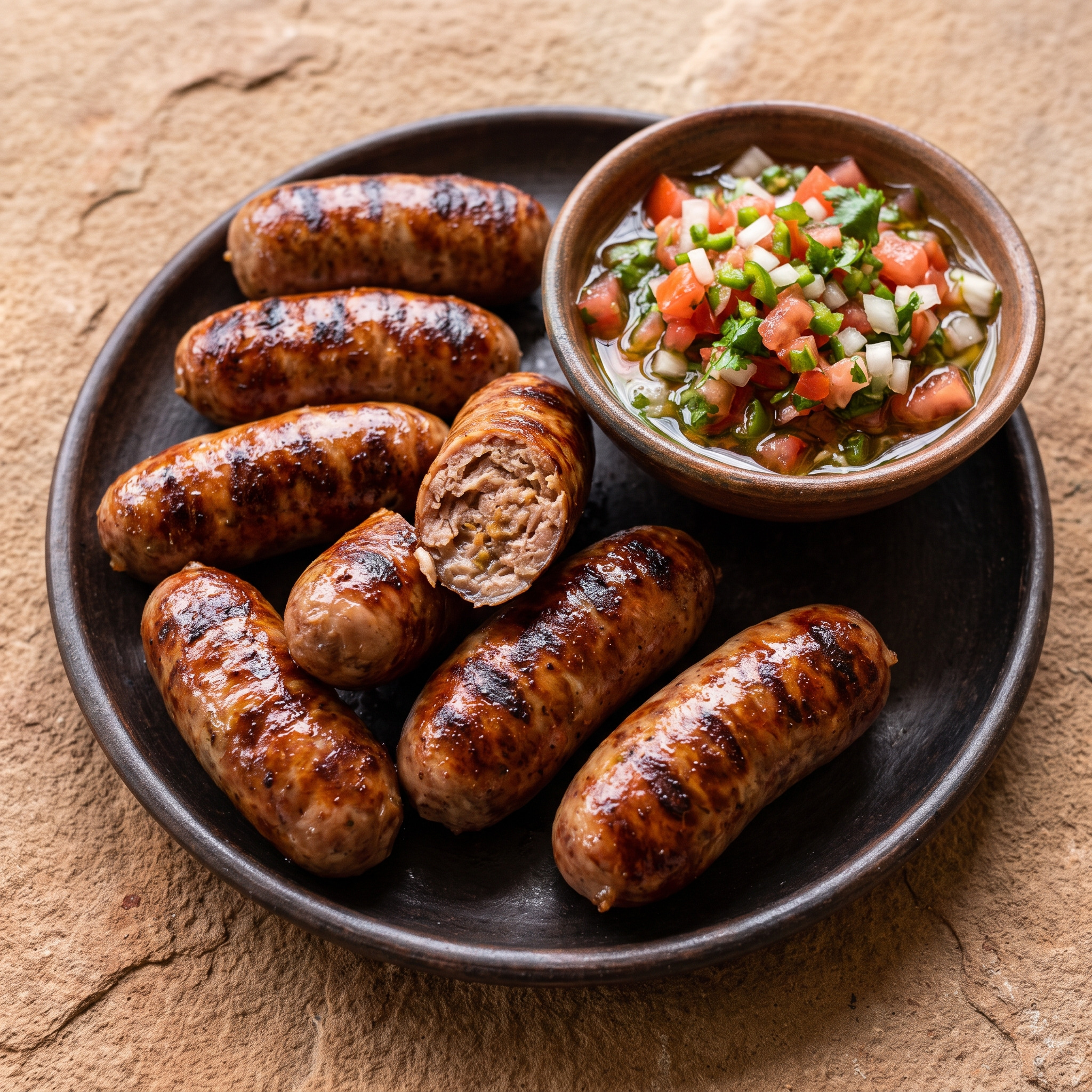 Longaniza a la parrilla mit Pebre