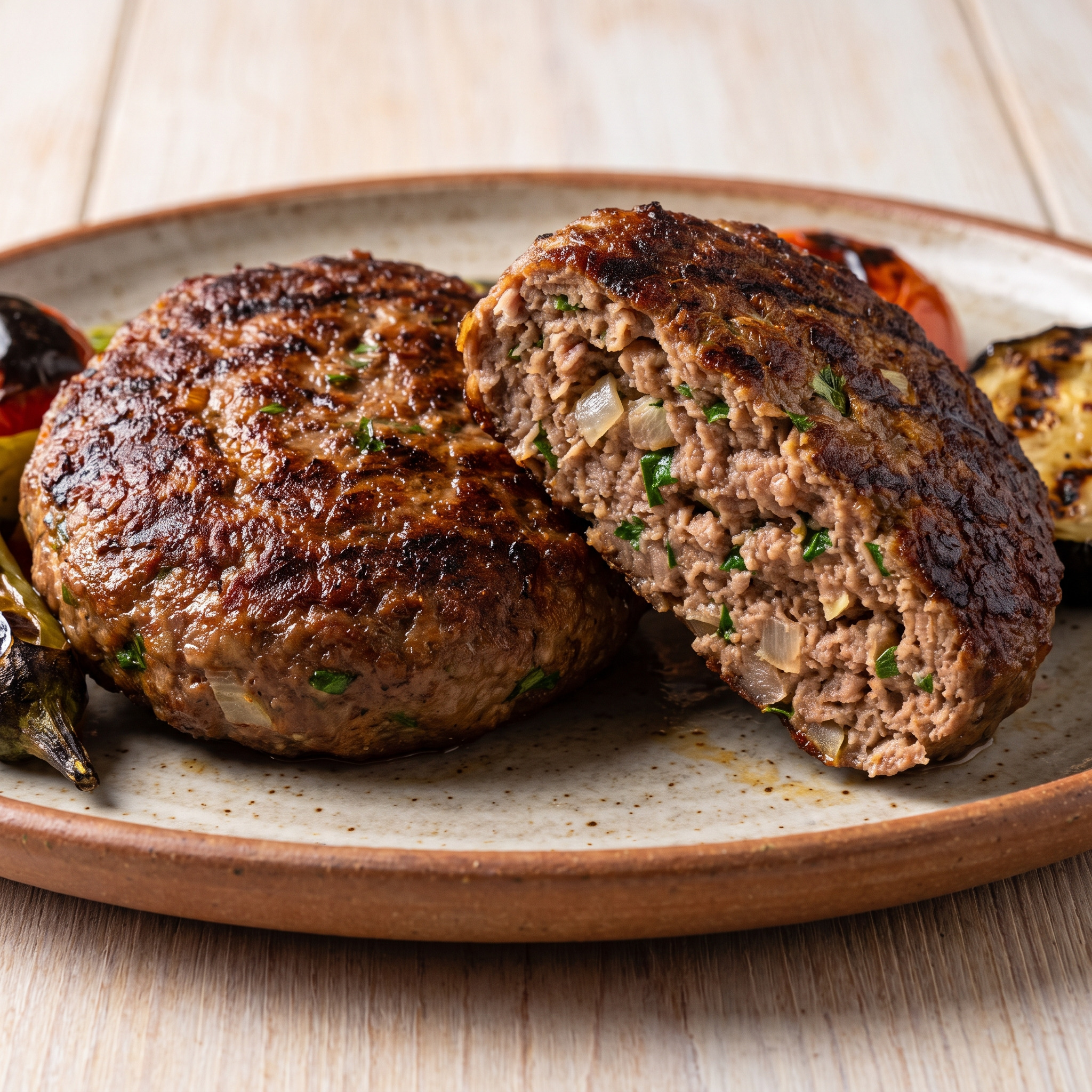 Runde Patties mit kräftiger Würze