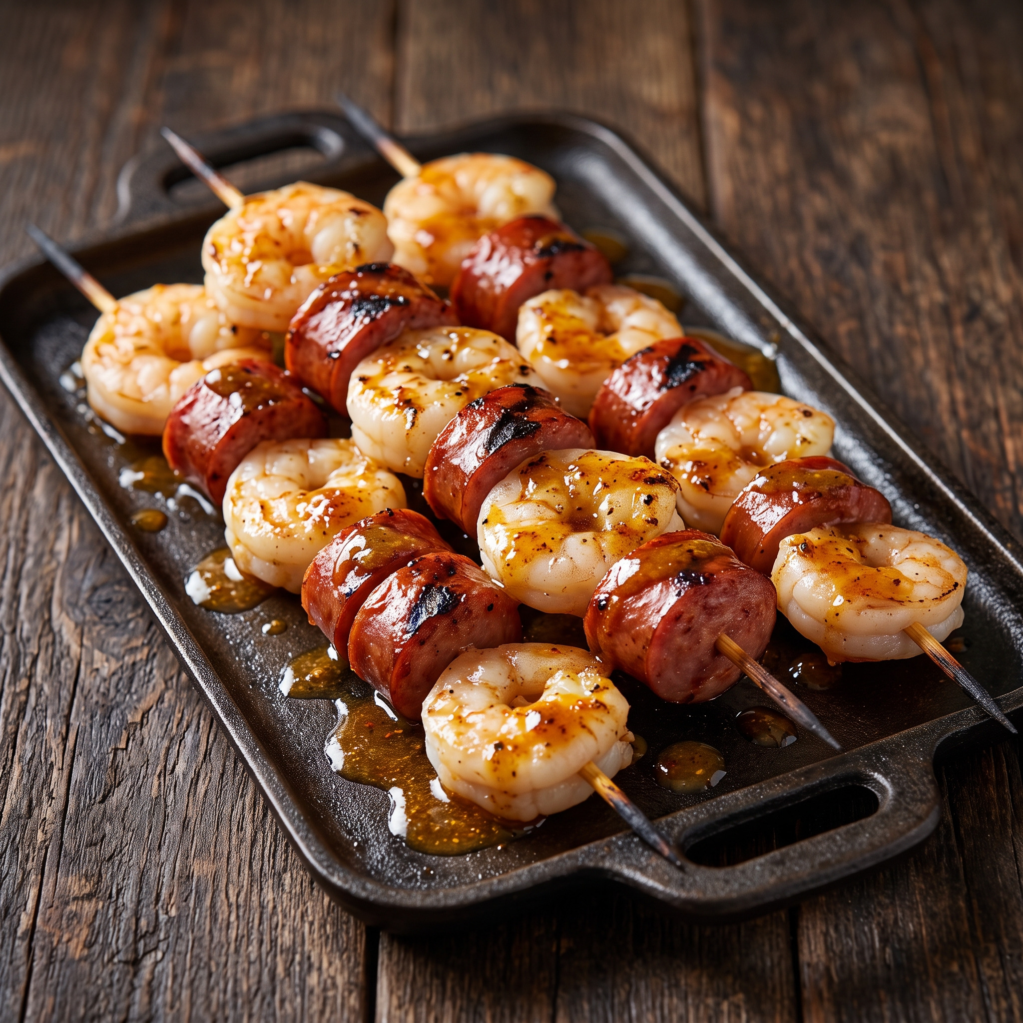 Lowcountry-Garnelenspieße mit Muscadine-Würzsauce