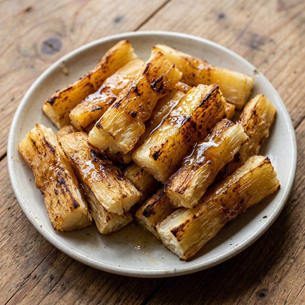 Mandioca na brasa mit Manteiga de Garrafa