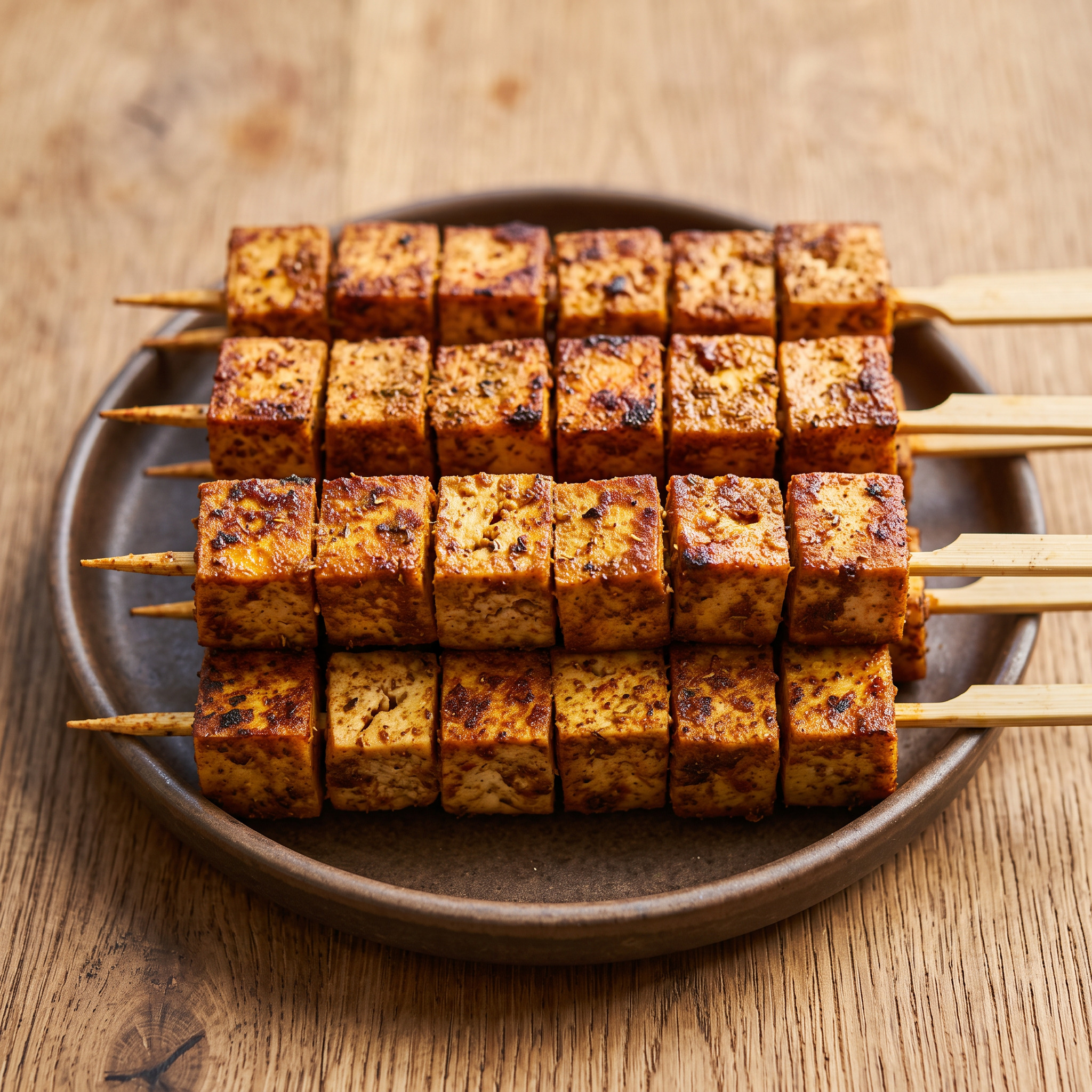 Marokkanisch gewürzte Tofu-Spieße vom Grill
