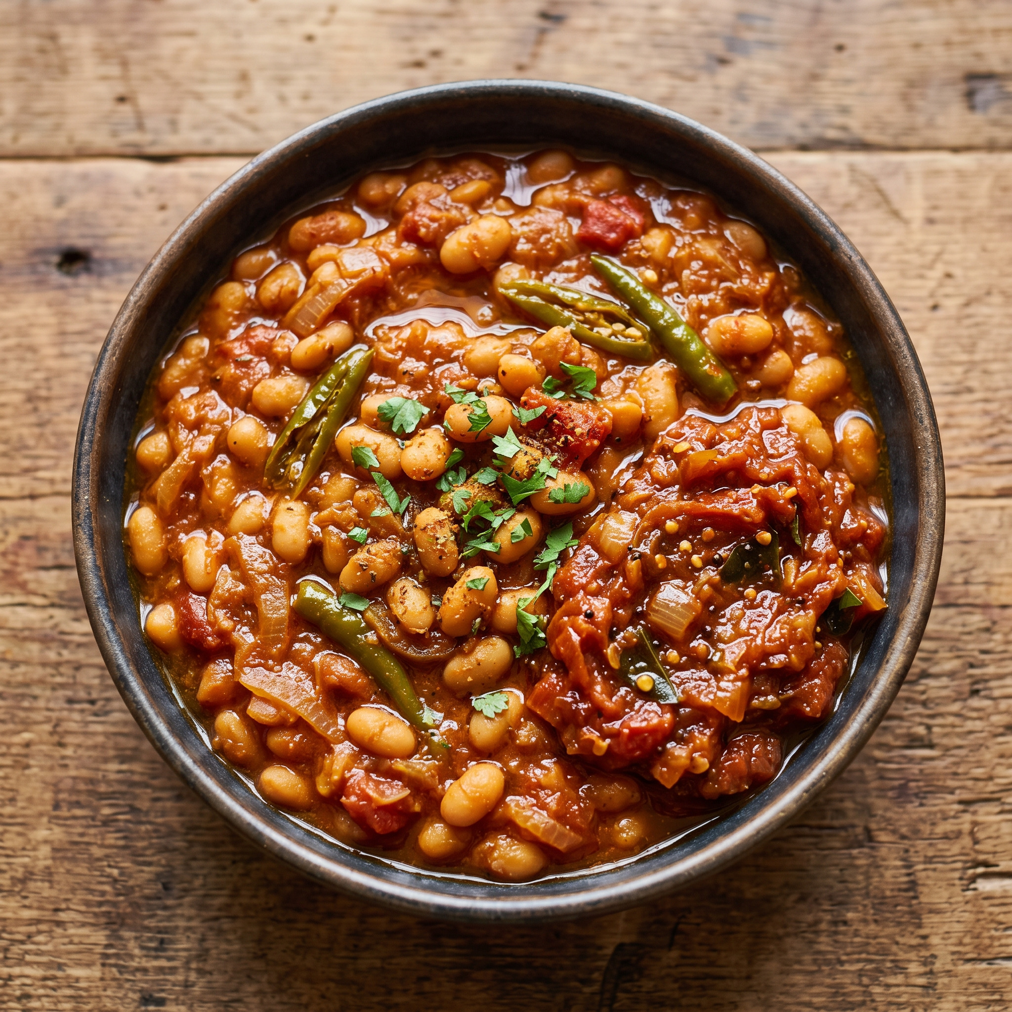 Masala-Baked-Beans mit Tomaten-Chutney