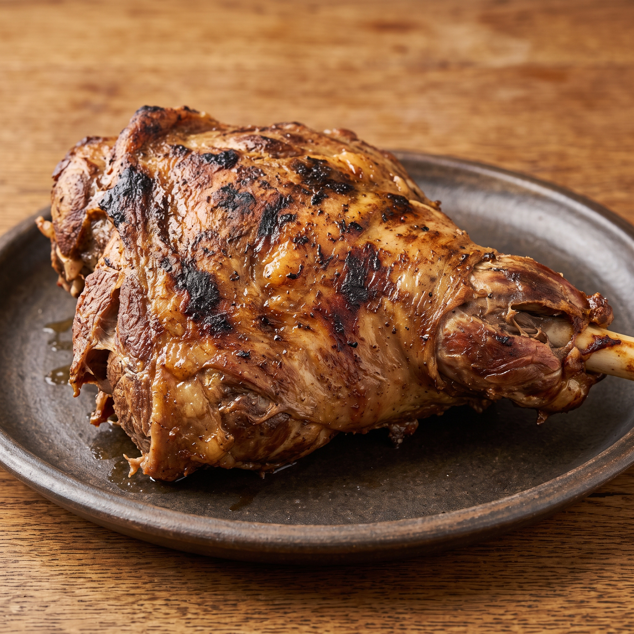 Mbuzi choma: ganze Ziegenkeule vom Drehspieß