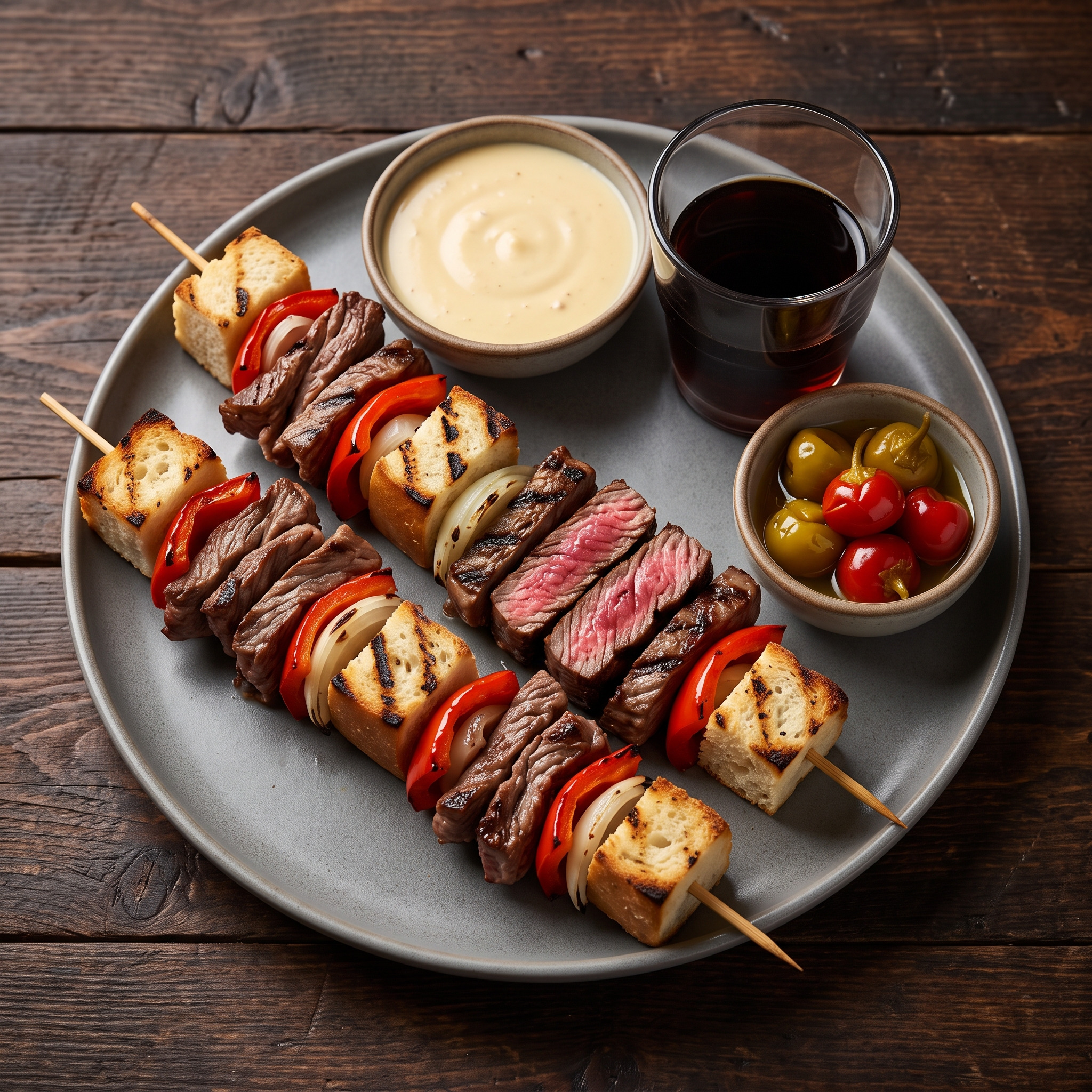 Philly Cheesesteak Kebabs vom Grill