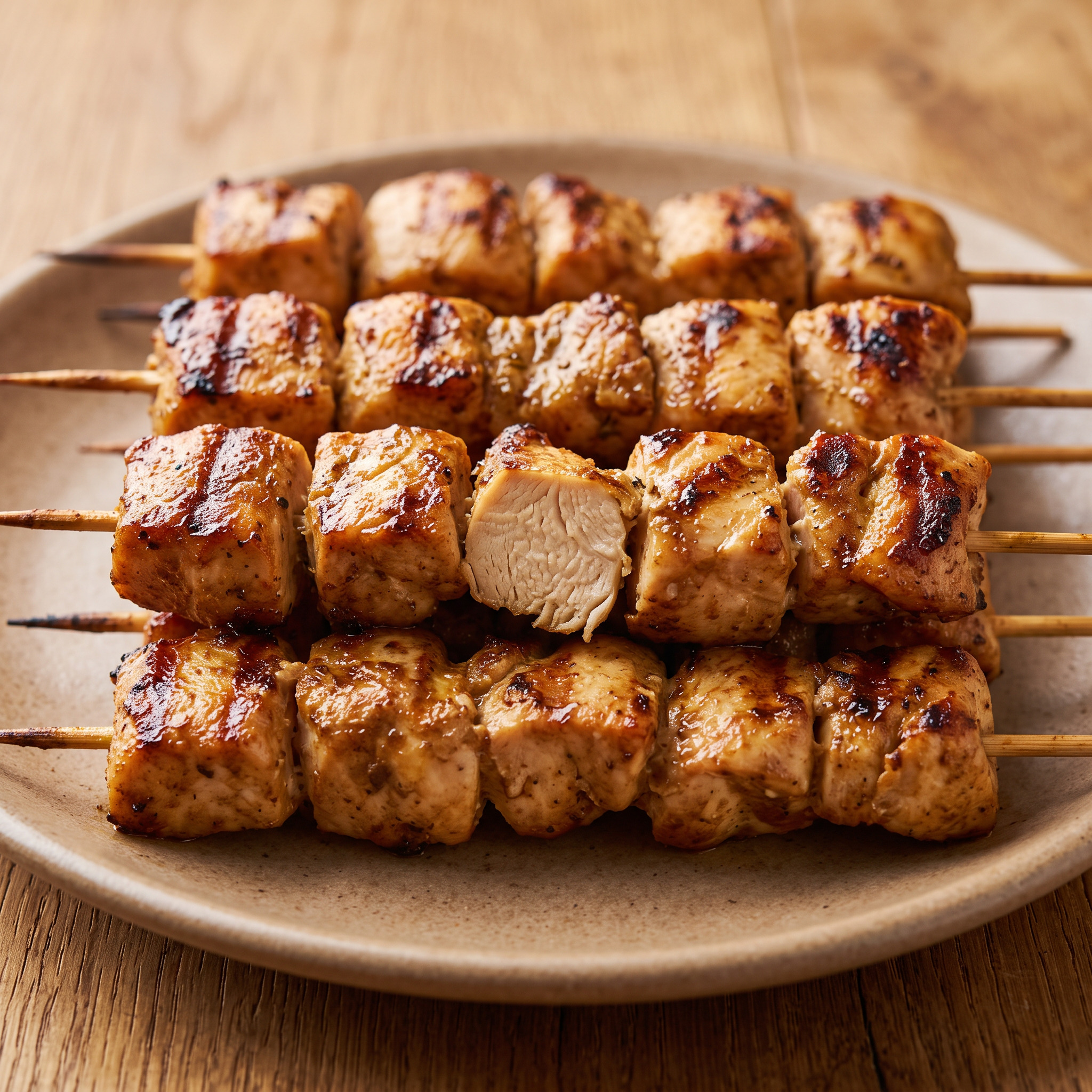 Pinchos de pollo über der Glut