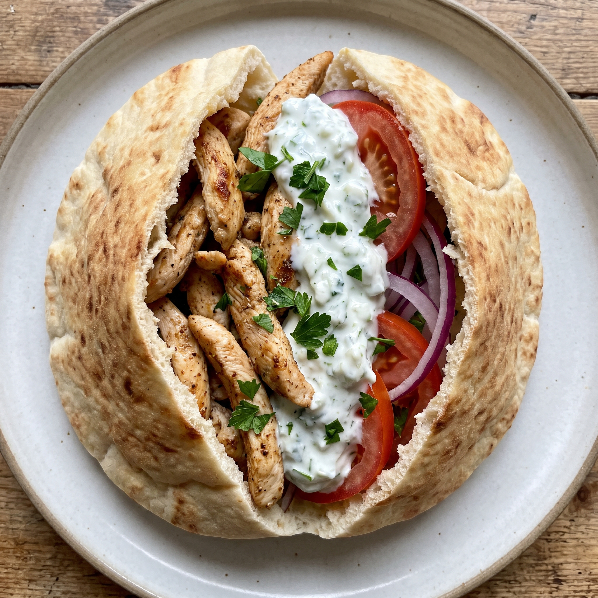 Pita-Gyros mit Hähnchen vom Grill