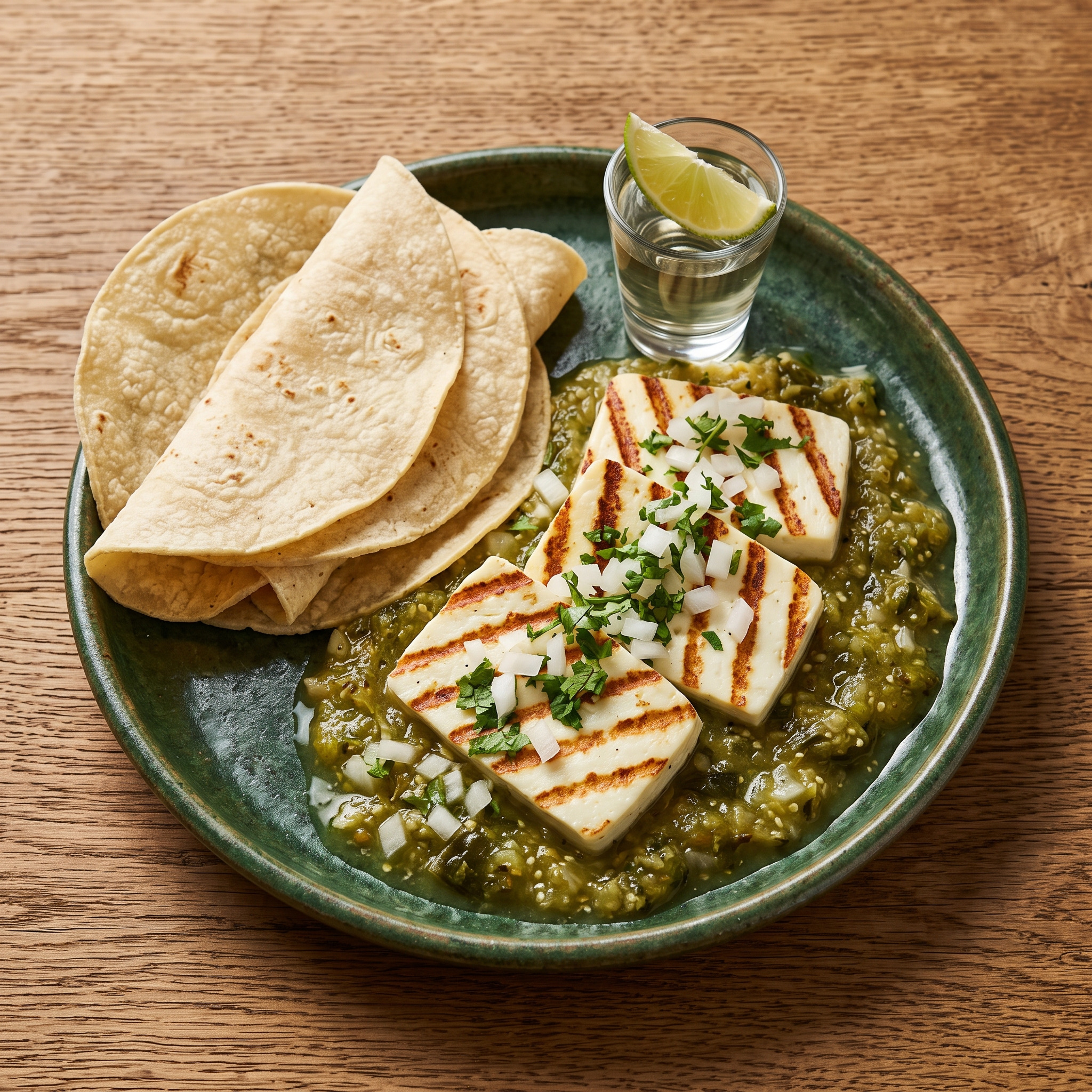 Goldene Grillspuren auf mexikanischem Panela