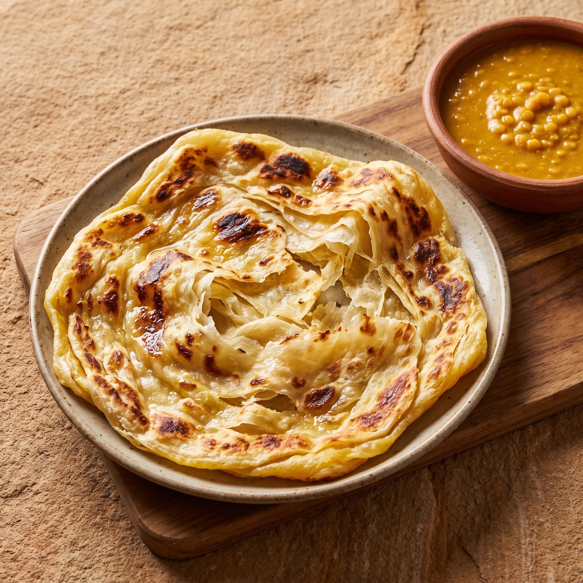 Roti Canai von der Grillplatte