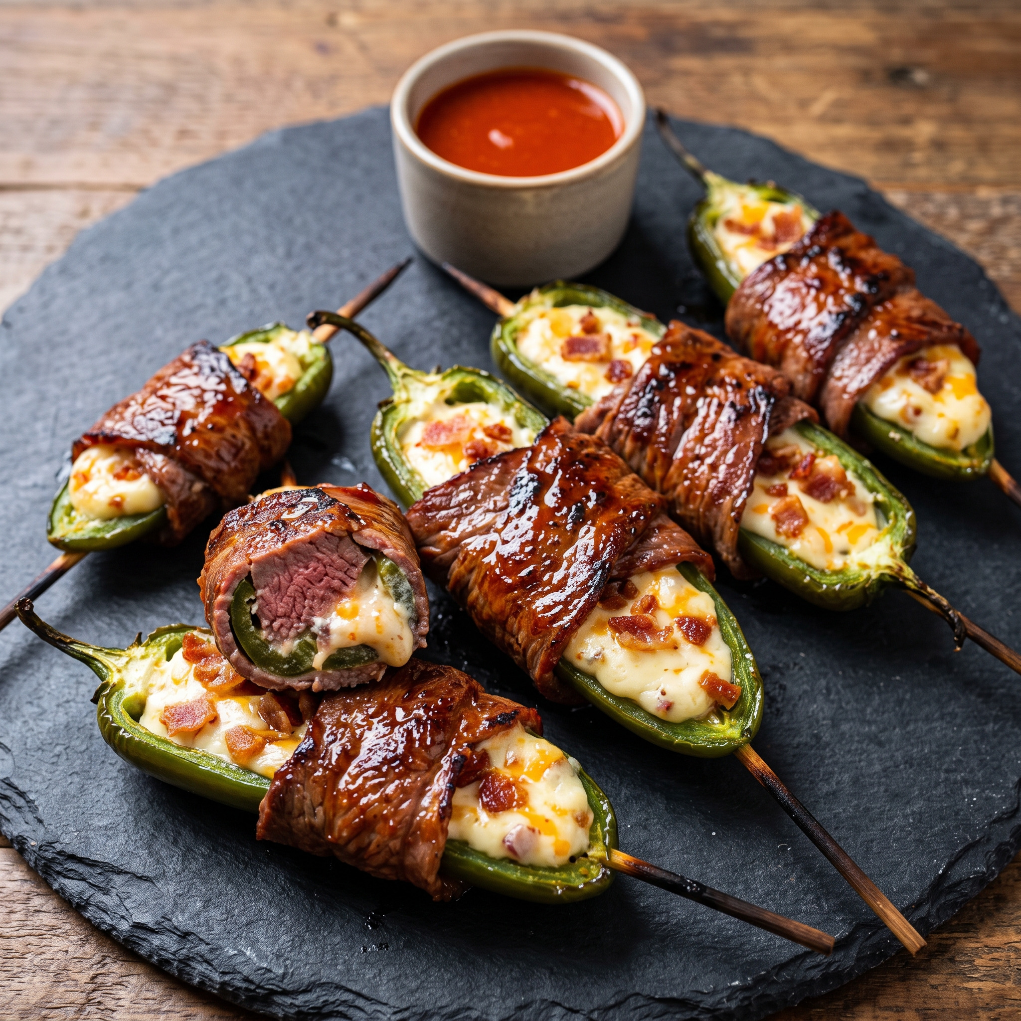Sriracha-Steak-Jalapeño-Popper-Spieße