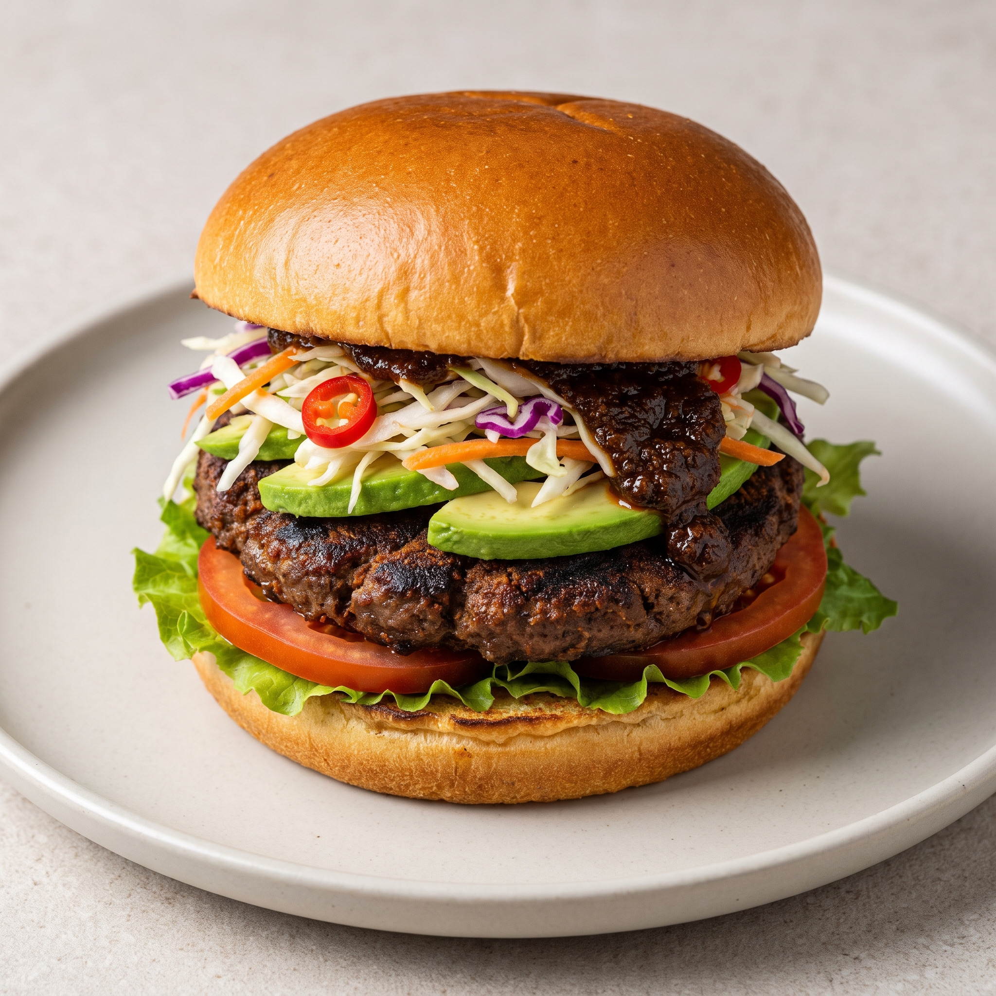 Suya-Burger mit Shito-Mayo