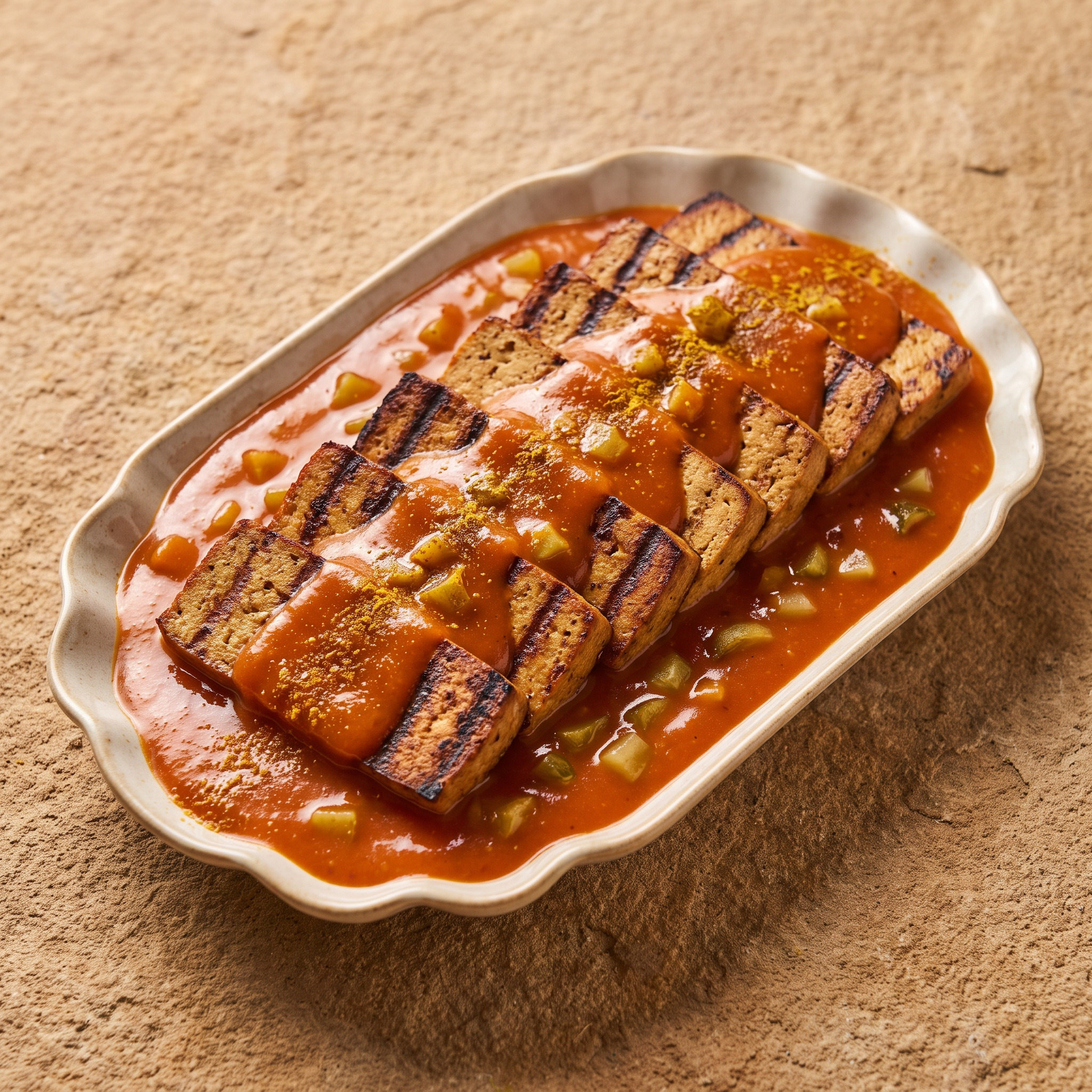 Tofu-Currywurst vom Grill
