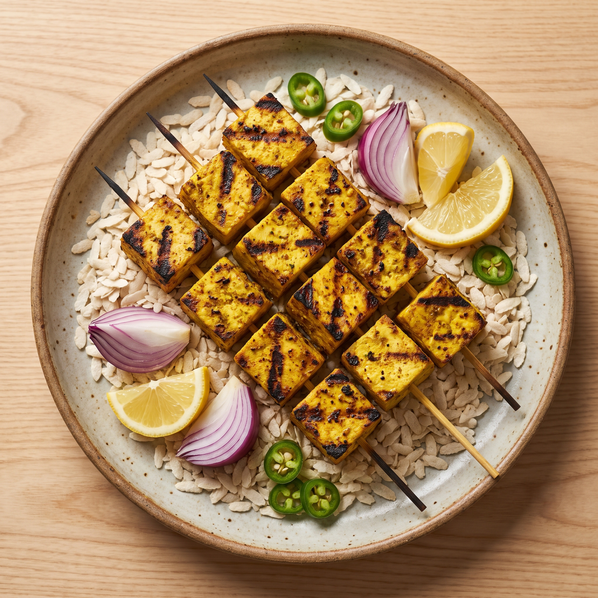 Tofu-Sekuwa vom Holzkohlegrill